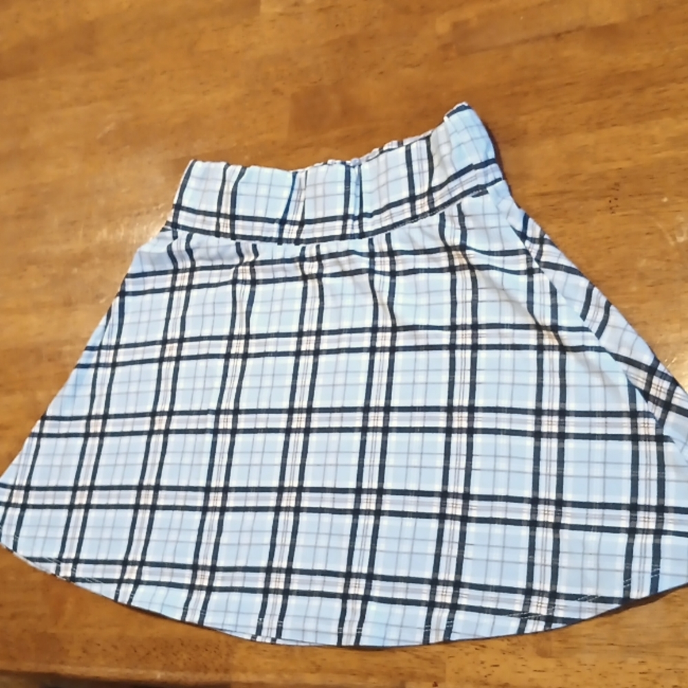 Women light blue plaid mini skirt size large skirt, Y2K. - Picture 2 of 6